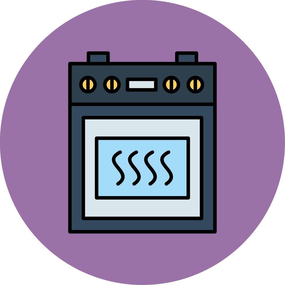 Cooking Stove Line Filled multicolour Circle Icon vector
