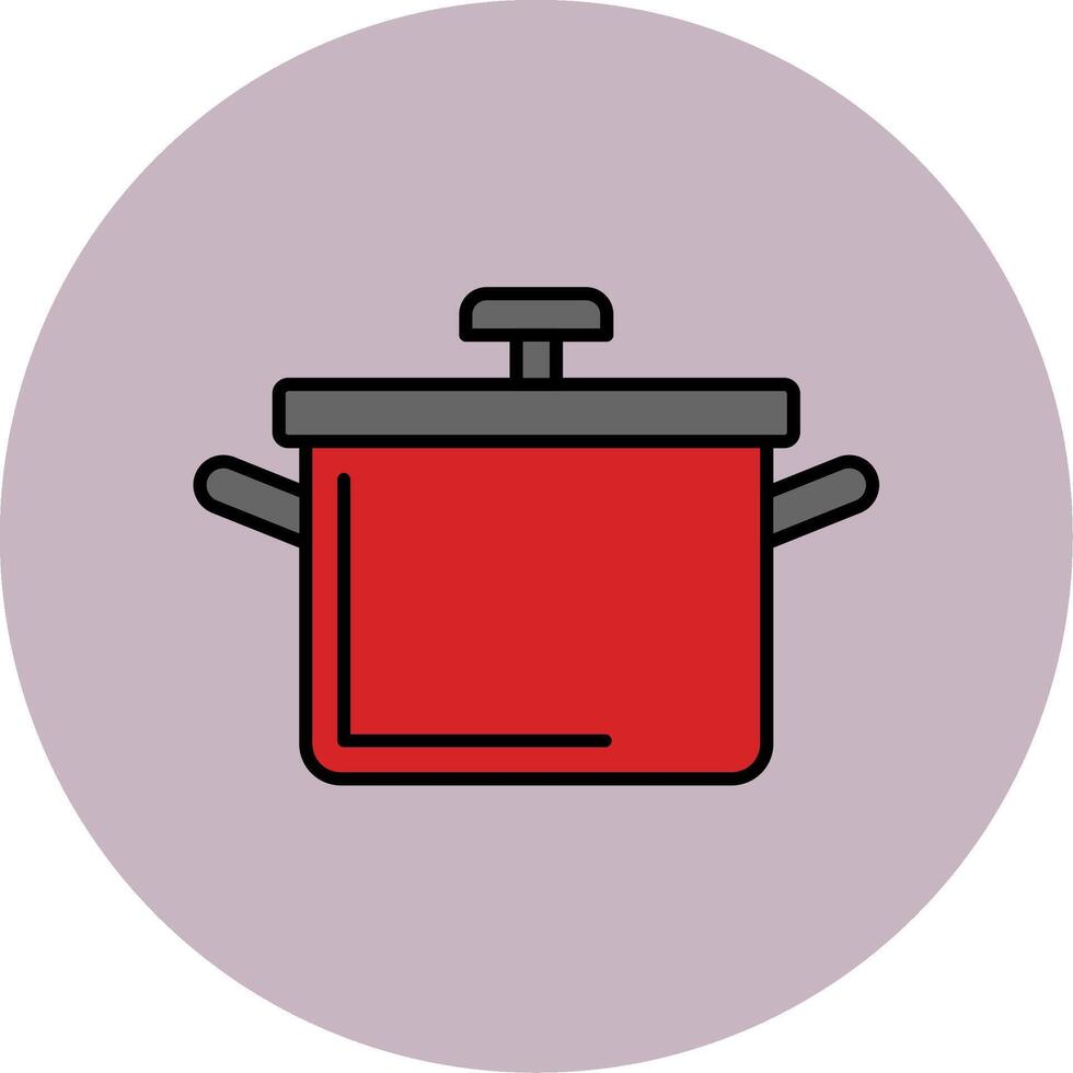 Cooking Pot Line Filled multicolour Circle Icon vector