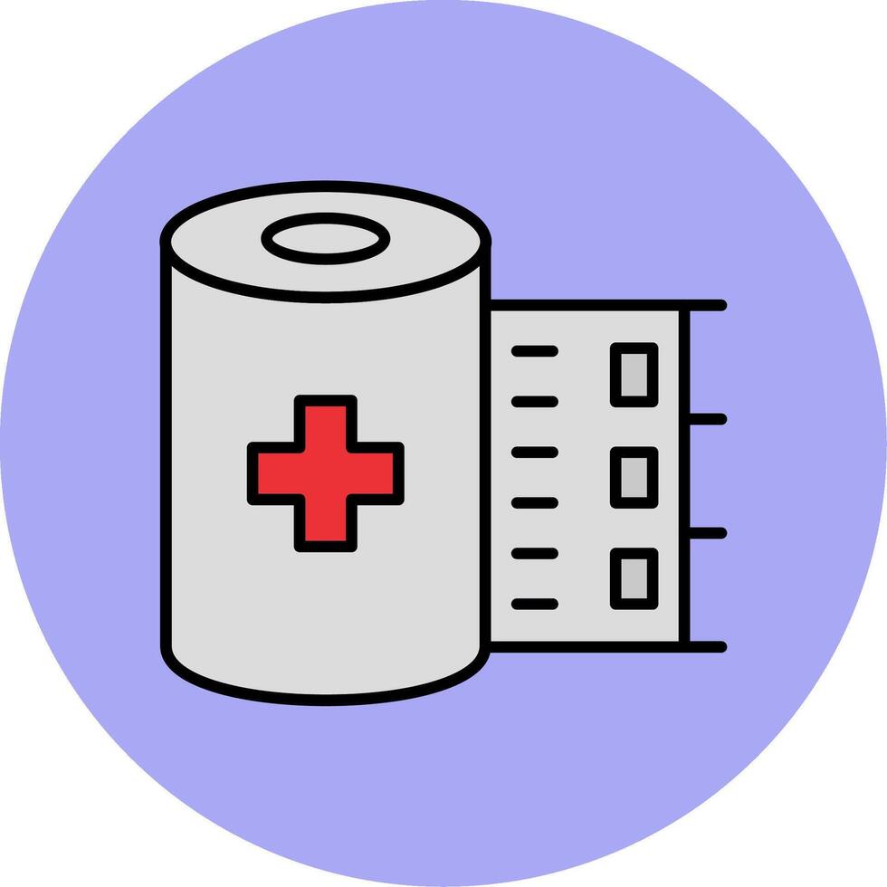Bandage Roll Line Filled multicolour Circle Icon vector
