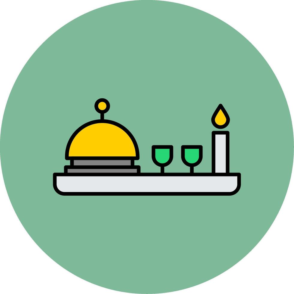 Dinner Line Filled multicolour Circle Icon vector