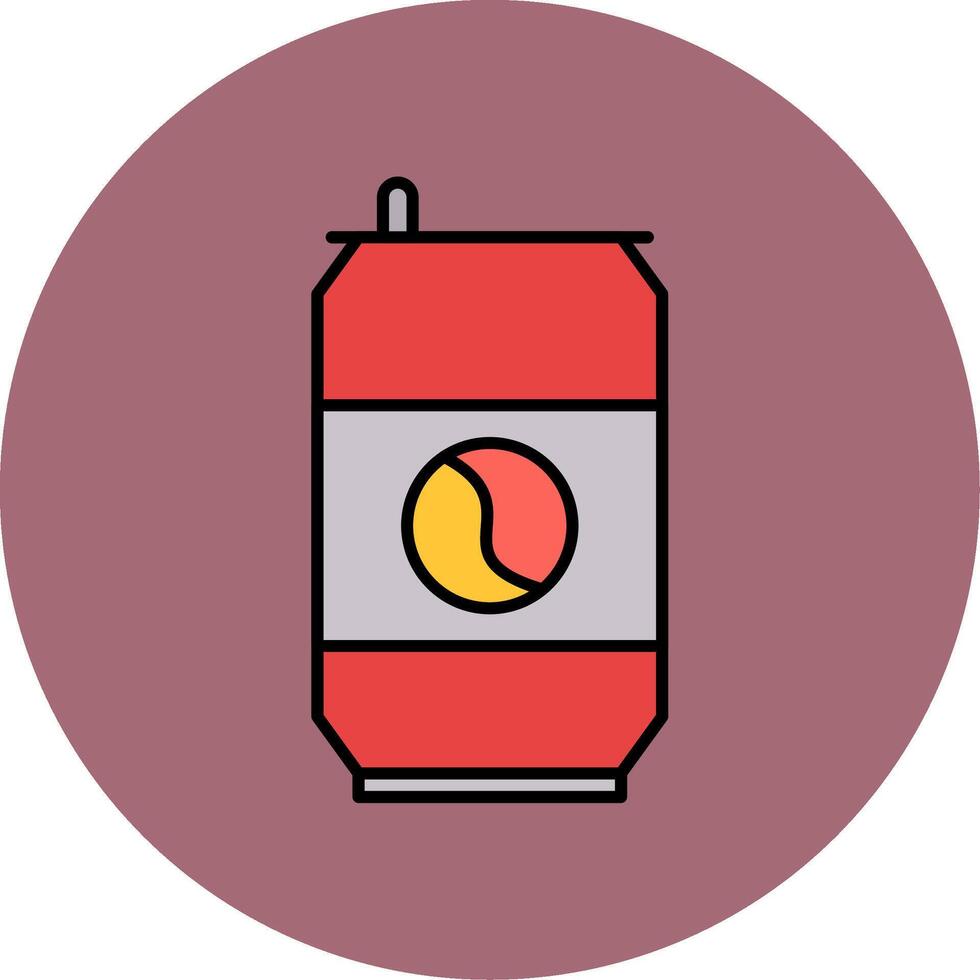 Soda Can Line Filled multicolour Circle Icon vector