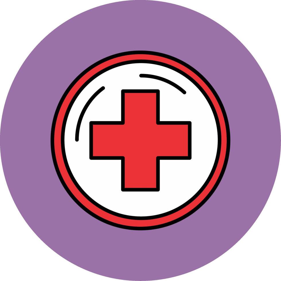 hospital firmar línea lleno multicolor circulo icono vector