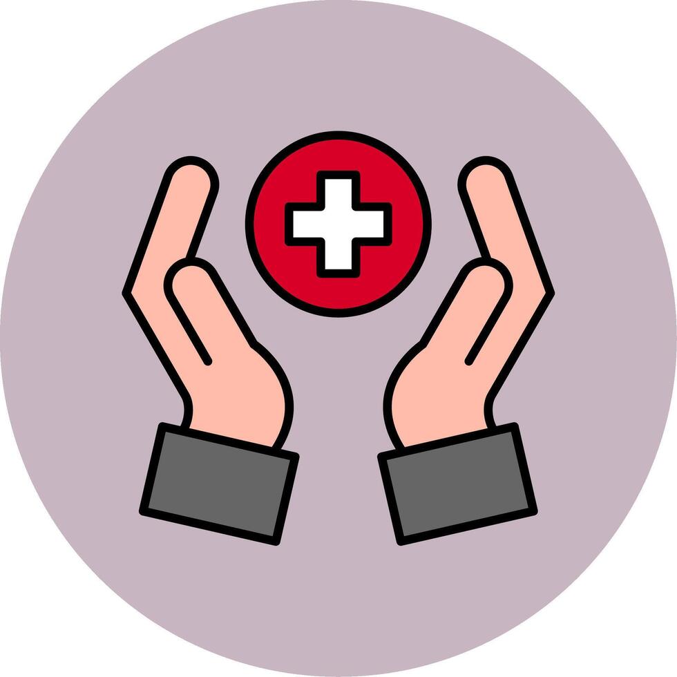 Health Care Line Filled multicolour Circle Icon vector