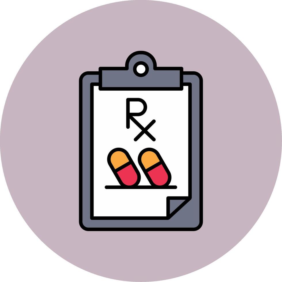 Prescription Line Filled multicolour Circle Icon vector