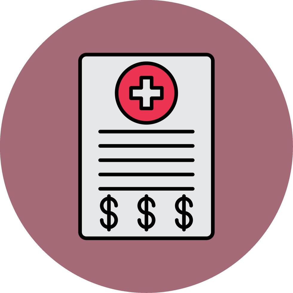 Medical Bill Line Filled multicolour Circle Icon vector