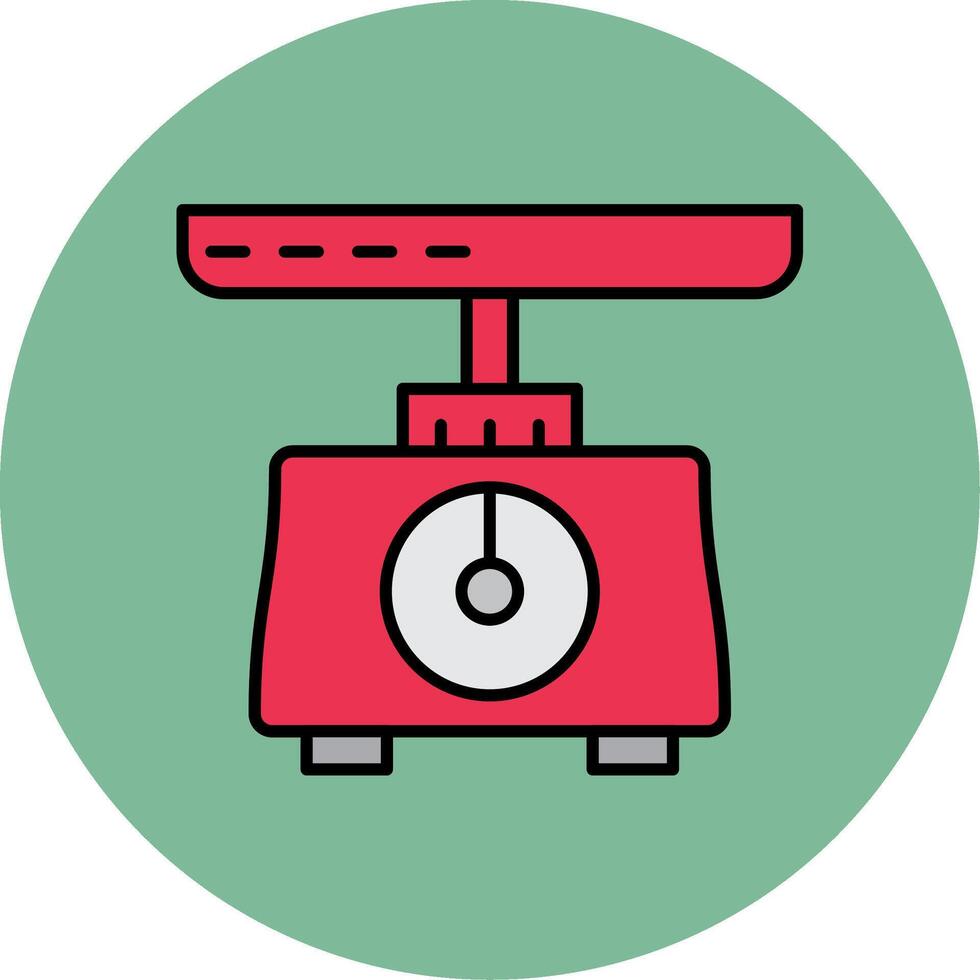 Weighing Scale Line Filled multicolour Circle Icon vector
