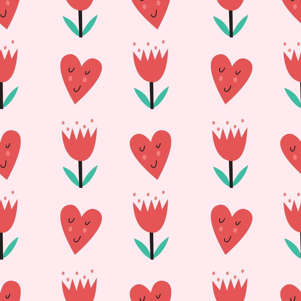 Seamless St Valentine Day pattern vector