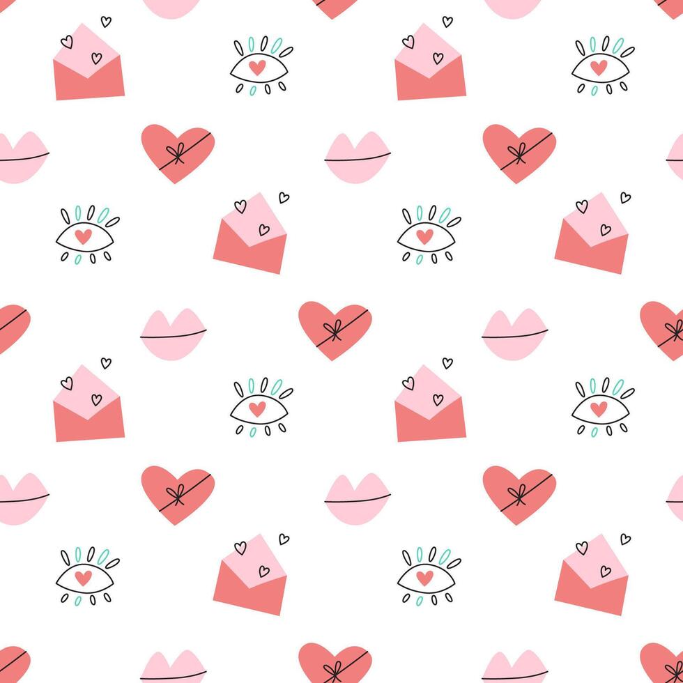 Seamless St Valentine Day pattern vector