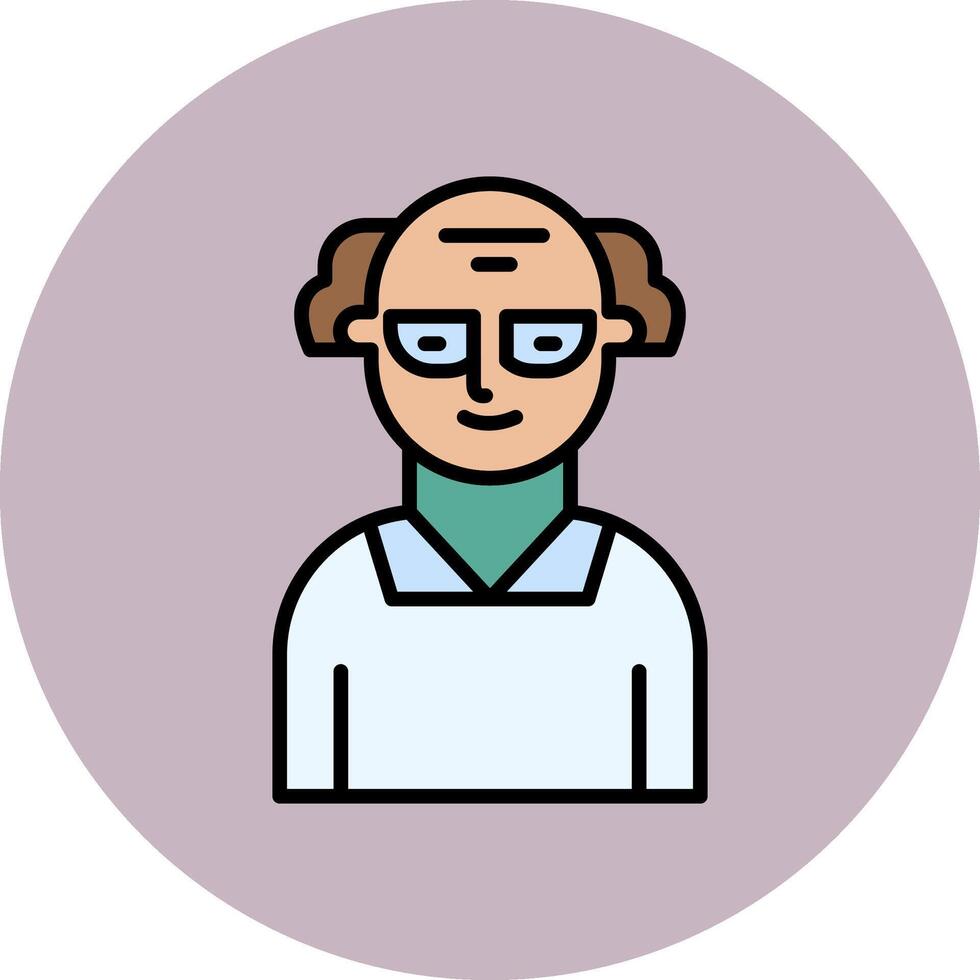 Scientist Line Filled multicolour Circle Icon vector