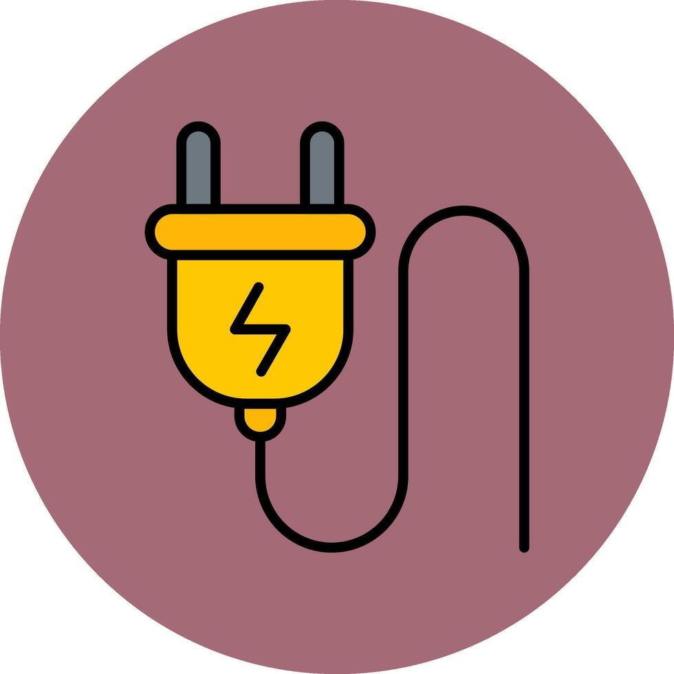 Plug Line Filled multicolour Circle Icon vector