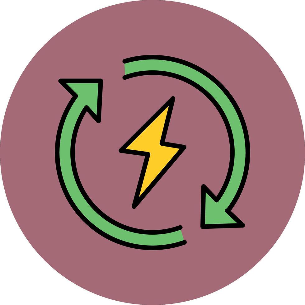 Renewable Energy Line Filled multicolour Circle Icon vector