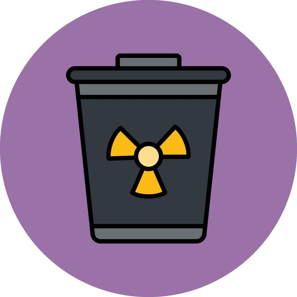 Toxic Waste Line Filled multicolour Circle Icon vector