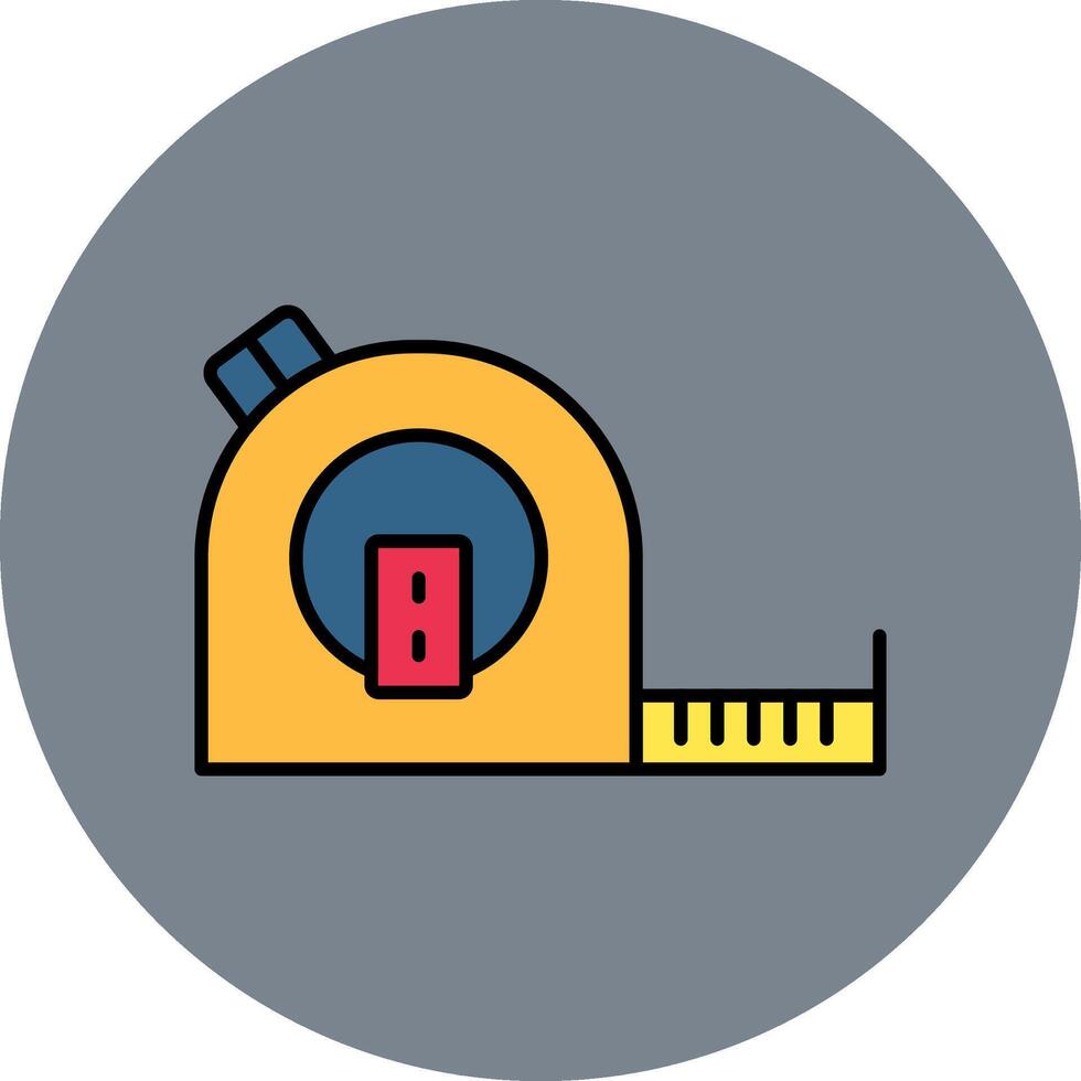 Tape Measure Line Filled multicolour Circle Icon vector