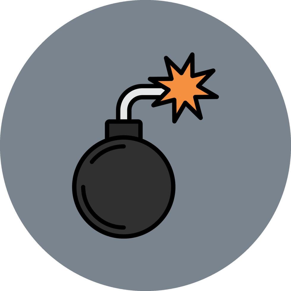 Bomb Line Filled multicolour Circle Icon vector