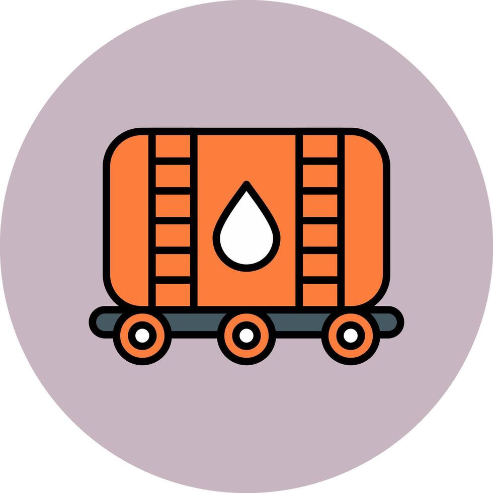 Oil Tank Line Filled multicolour Circle Icon vector