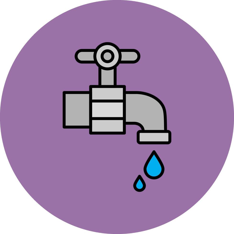 Faucet Line Filled multicolour Circle Icon vector