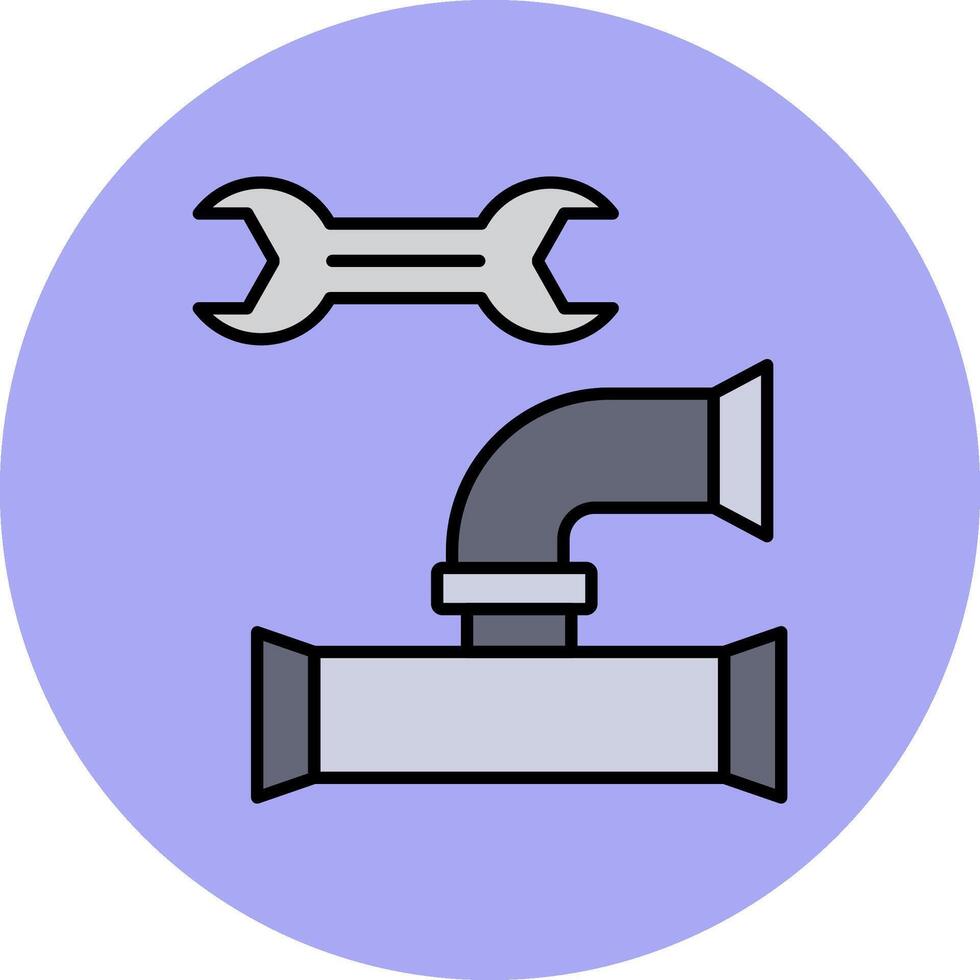 Plumbing Line Filled multicolour Circle Icon vector