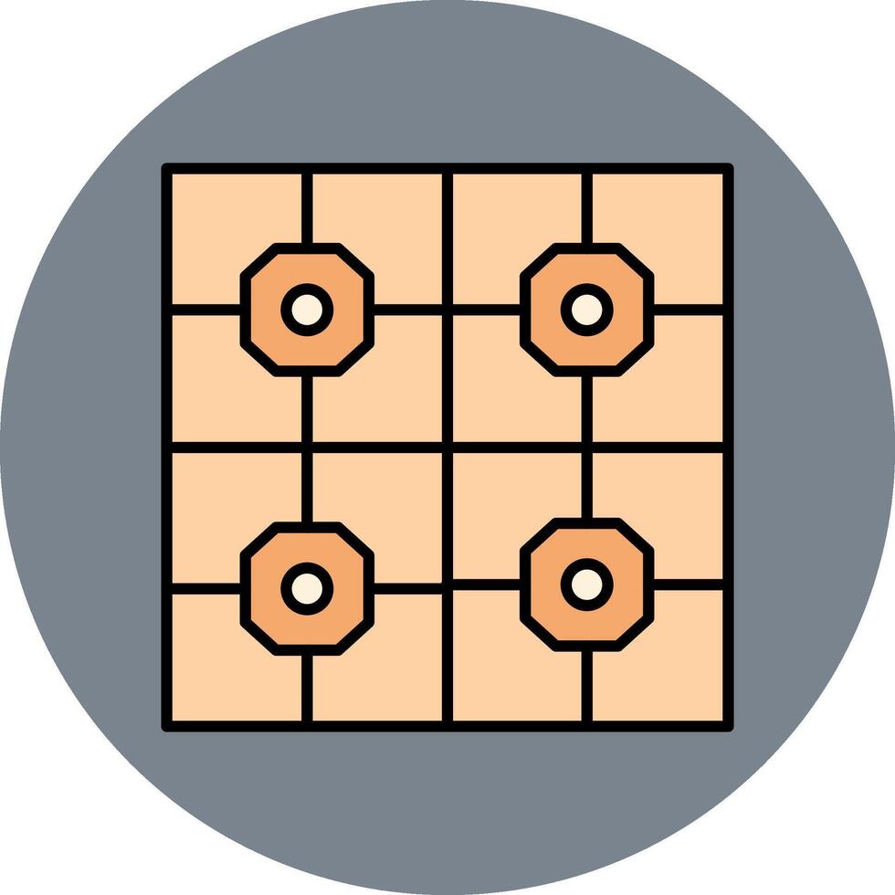 Floor Tiles Line Filled multicolour Circle Icon vector
