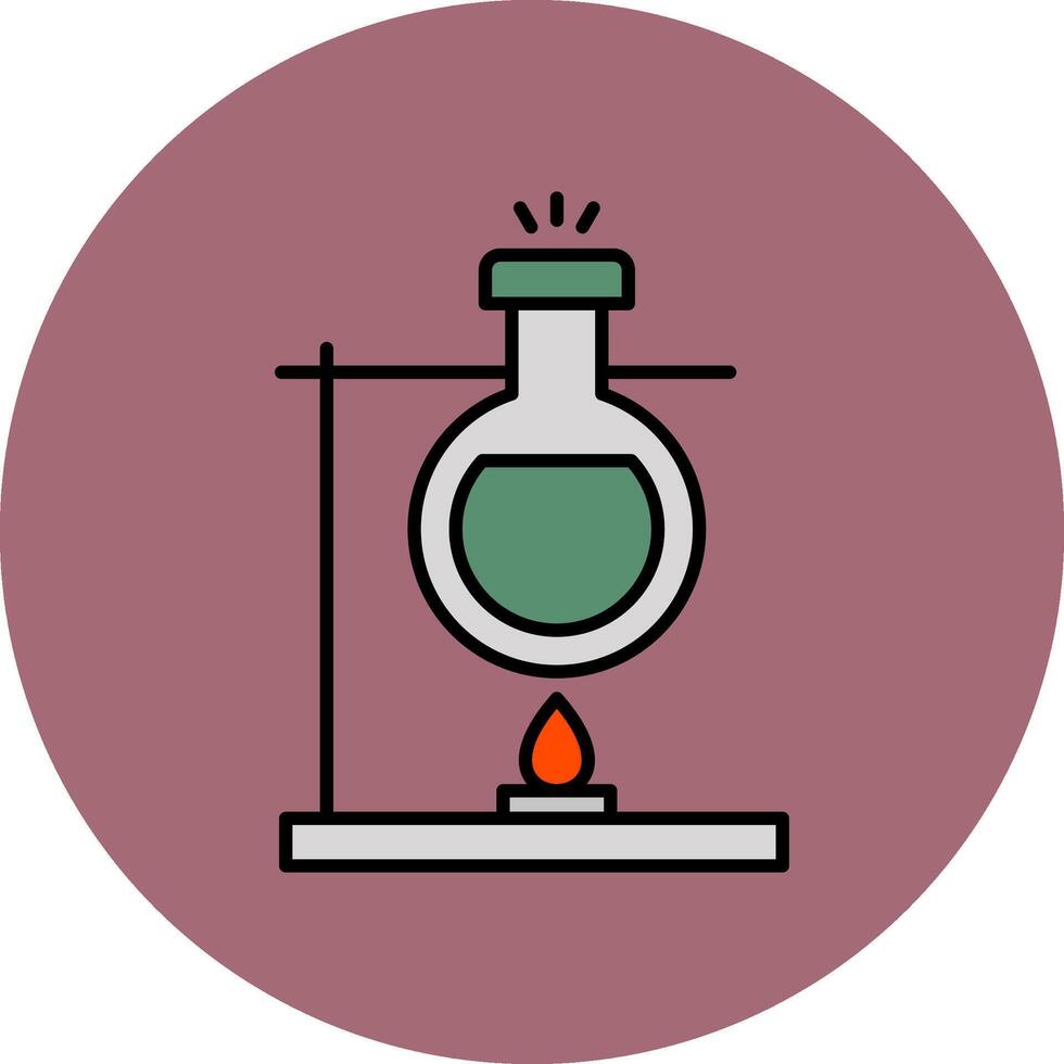 Bunsen Burner Line Filled multicolour Circle Icon vector
