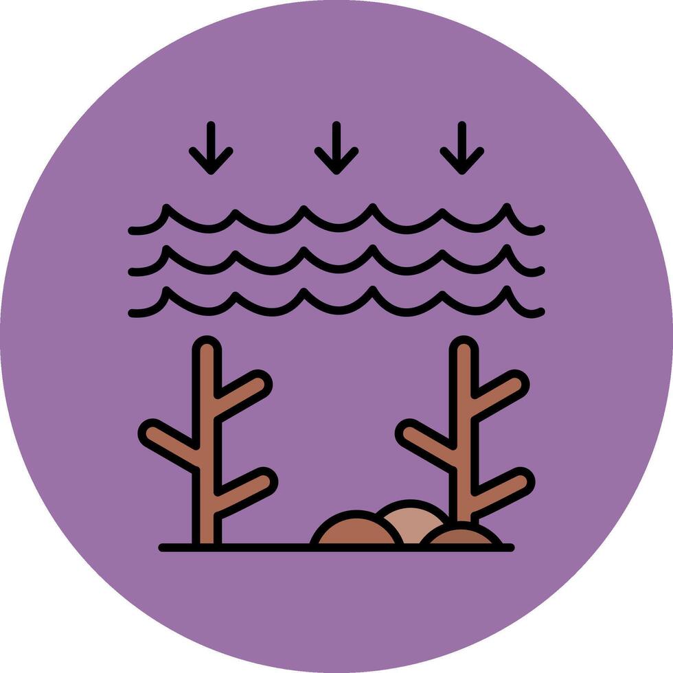 Ocean Acidity Line Filled multicolour Circle Icon vector