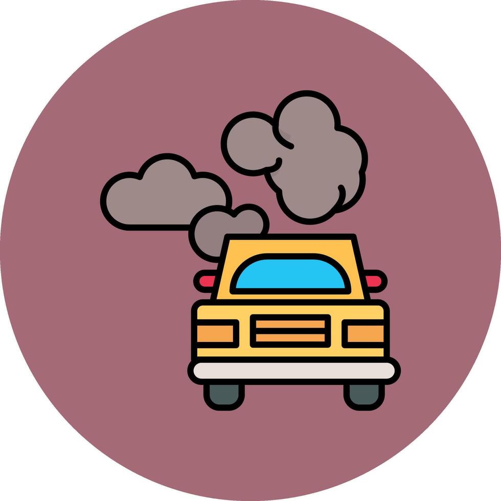 Car Pollution Line Filled multicolour Circle Icon vector