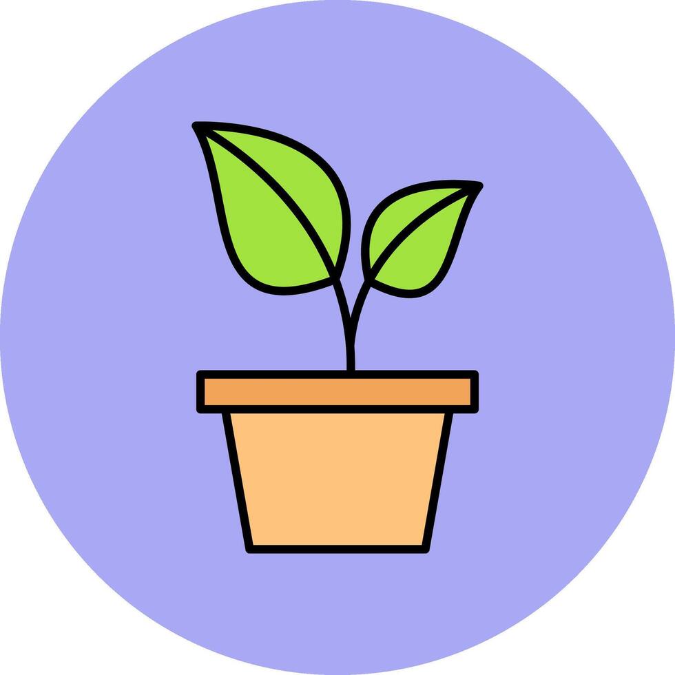 Plant Line Filled multicolour Circle Icon vector