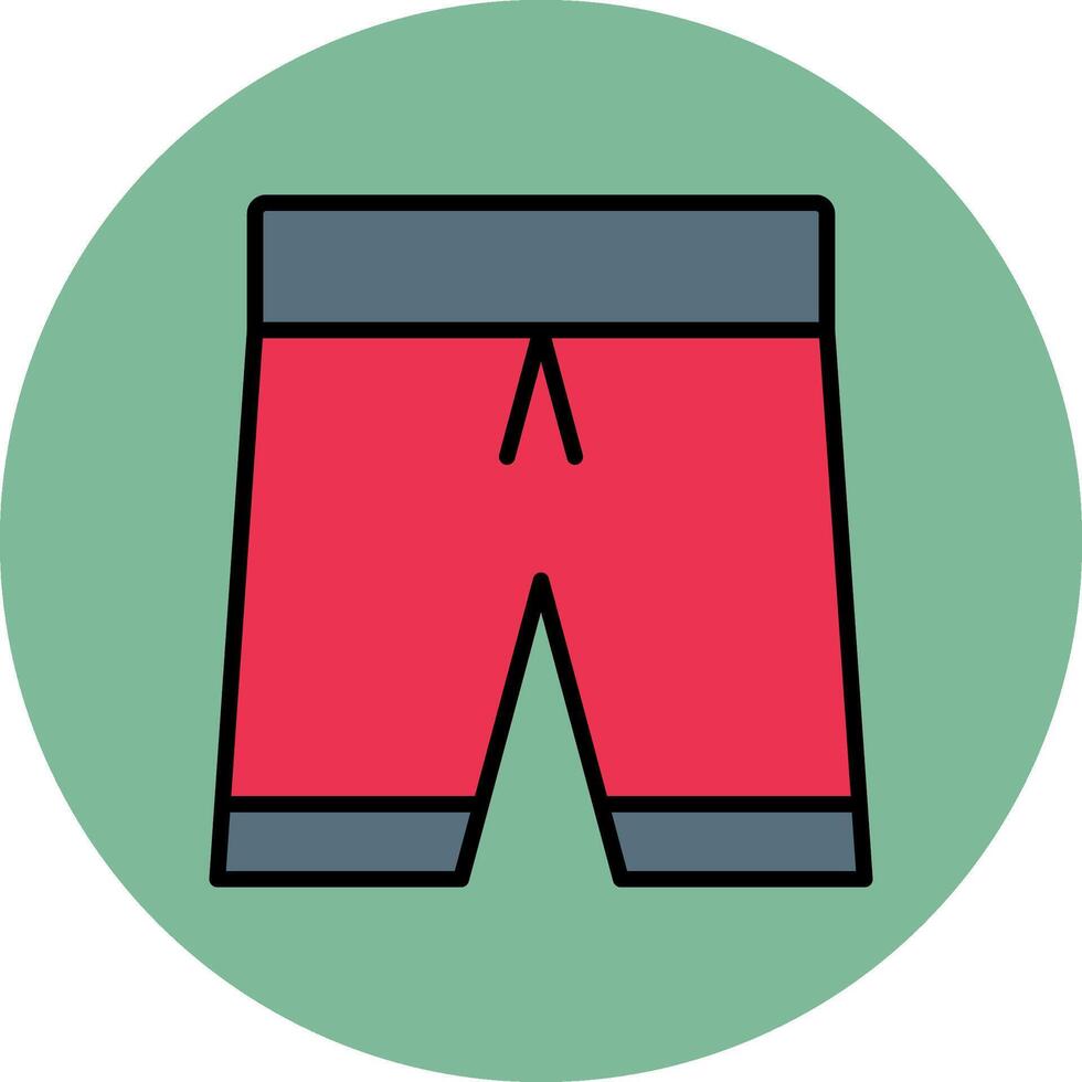 Football Shorts Line Filled multicolour Circle Icon vector