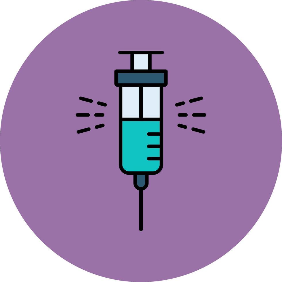 Syringe Line Filled multicolour Circle Icon vector