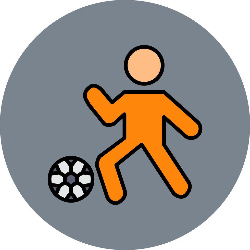 Football Player Line Filled multicolour Circle Icon vector