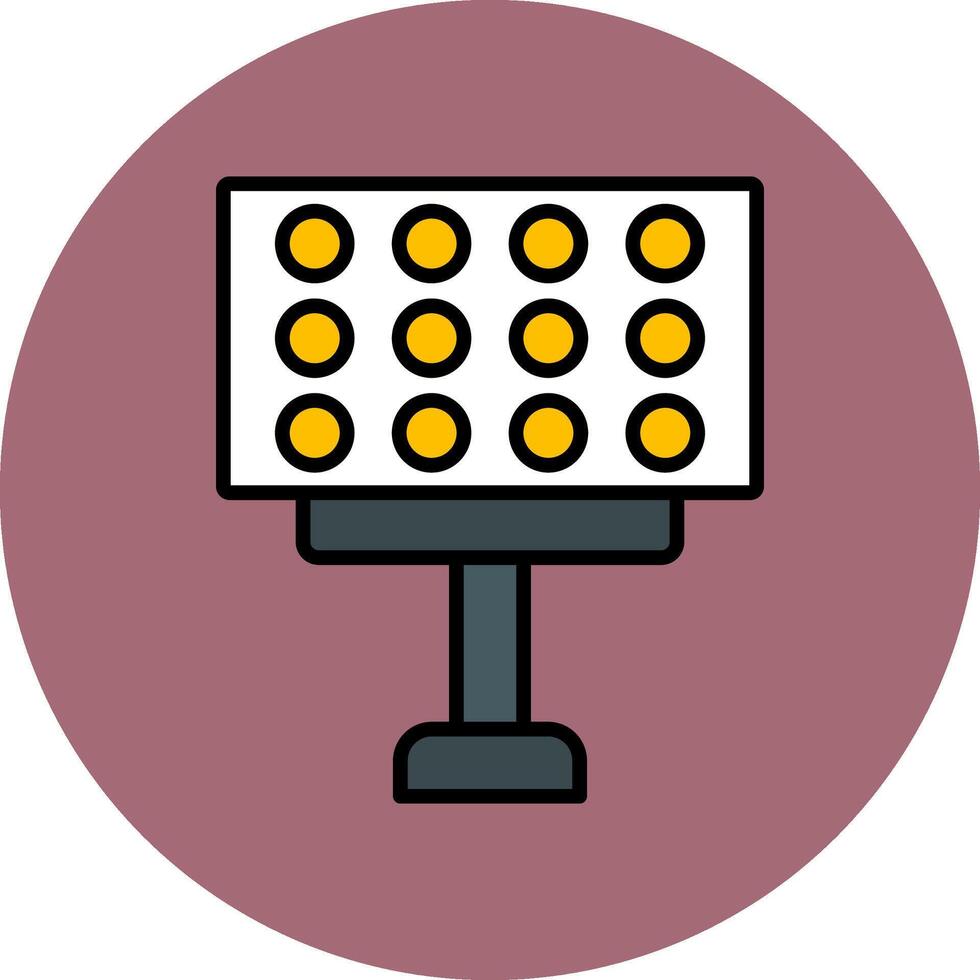 Stadium Lights Line Filled multicolour Circle Icon vector