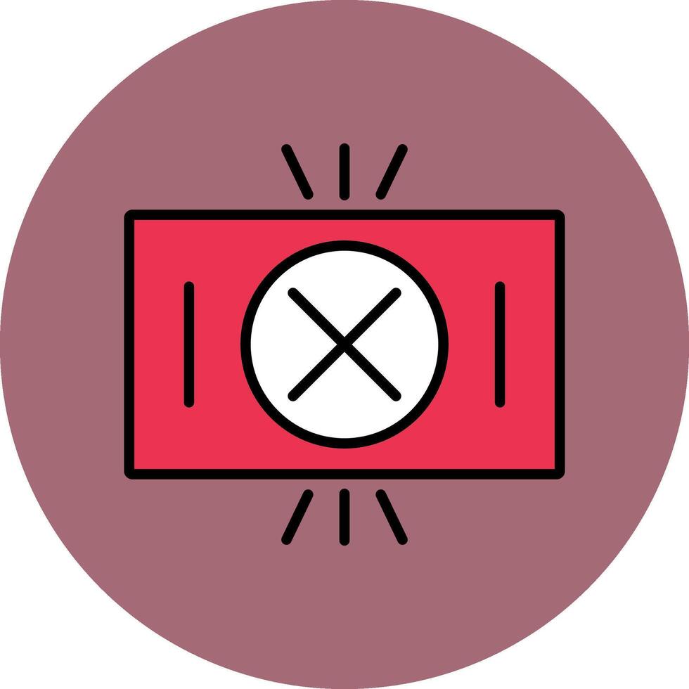 Red Card Line Filled multicolour Circle Icon vector