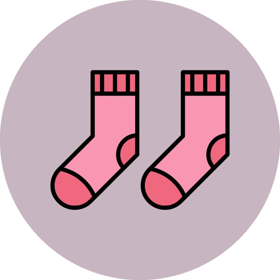 Socks Line Filled multicolour Circle Icon vector