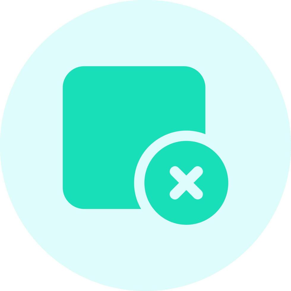 Delete square Solid duo tune Icon vector