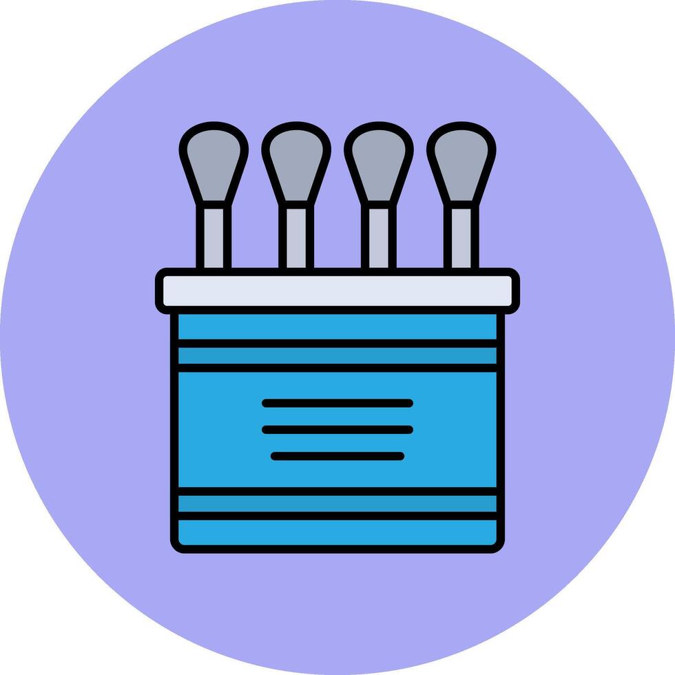 Cotton Swab Line Filled multicolour Circle Icon vector