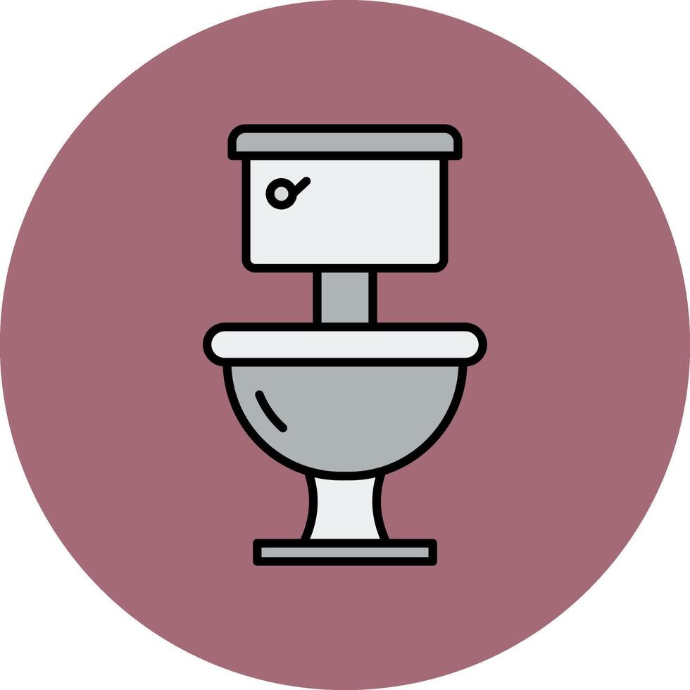 Toilet Line Filled multicolour Circle Icon vector