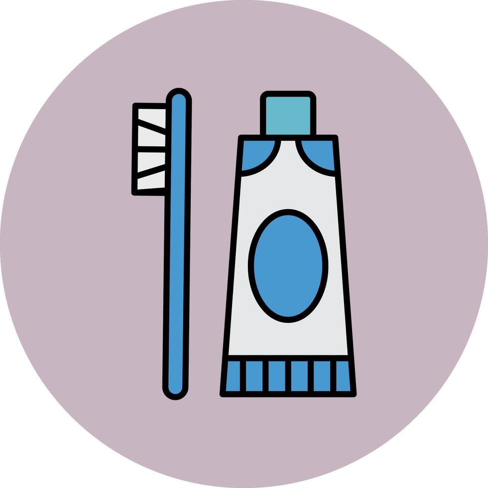 Toothpaste Line Filled multicolour Circle Icon vector