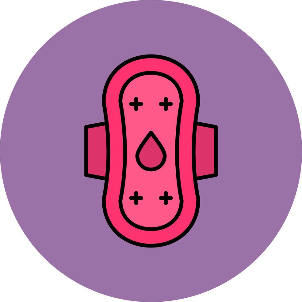 Sanitary Towel Line Filled multicolour Circle Icon vector