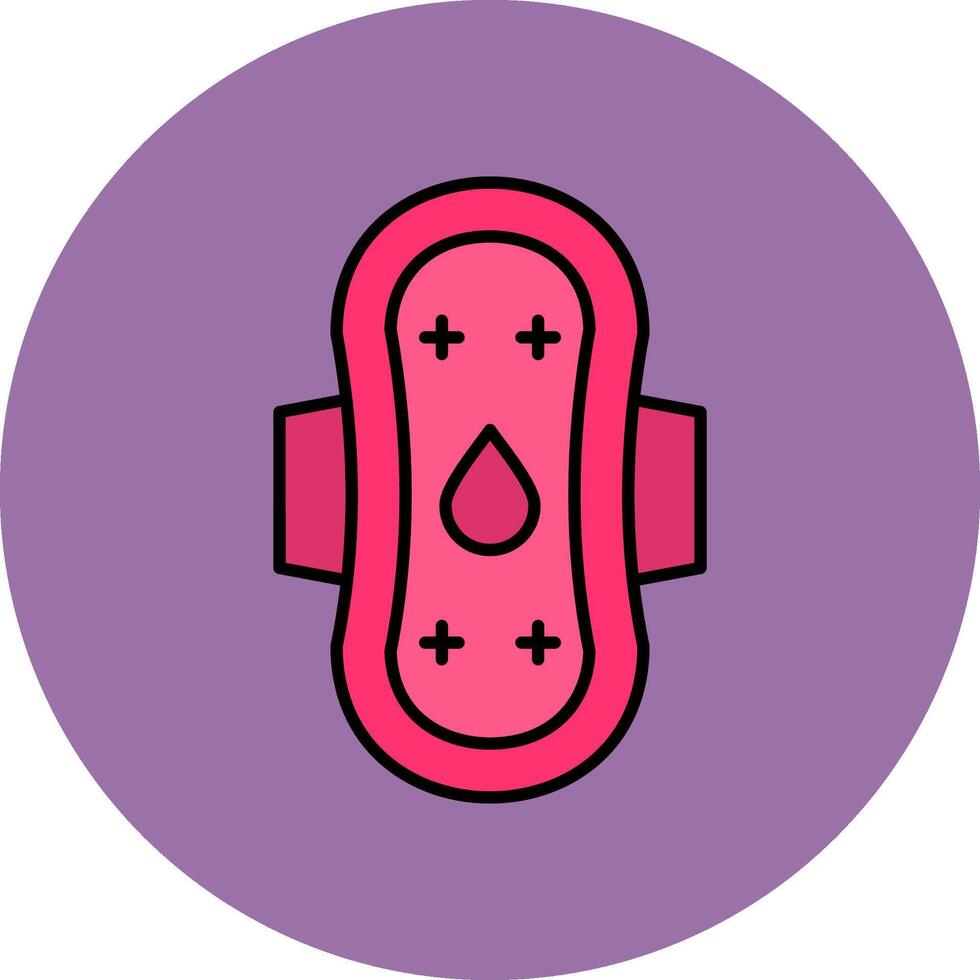 Sanitary Towel Line Filled multicolour Circle Icon vector