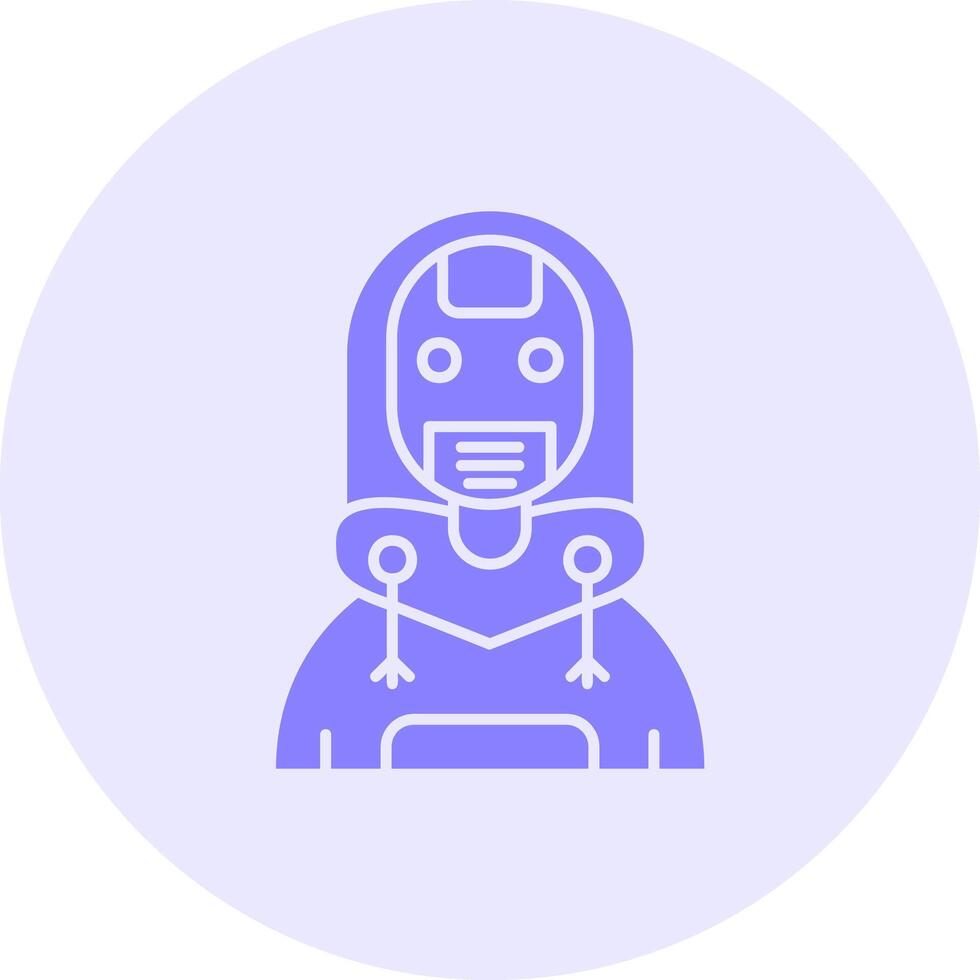 Robot Solid duo tune Icon vector