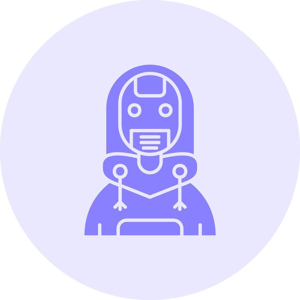 robot sólido dúo melodía icono vector