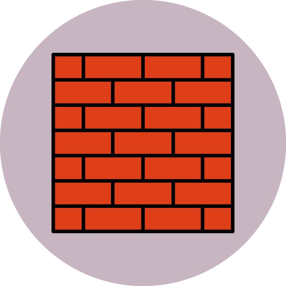 Brickwall Line Filled multicolour Circle Icon vector