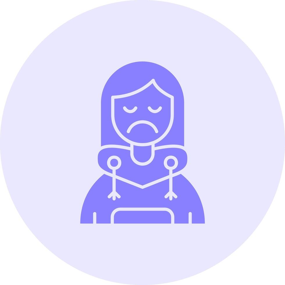 Sad Solid duo tune Icon vector