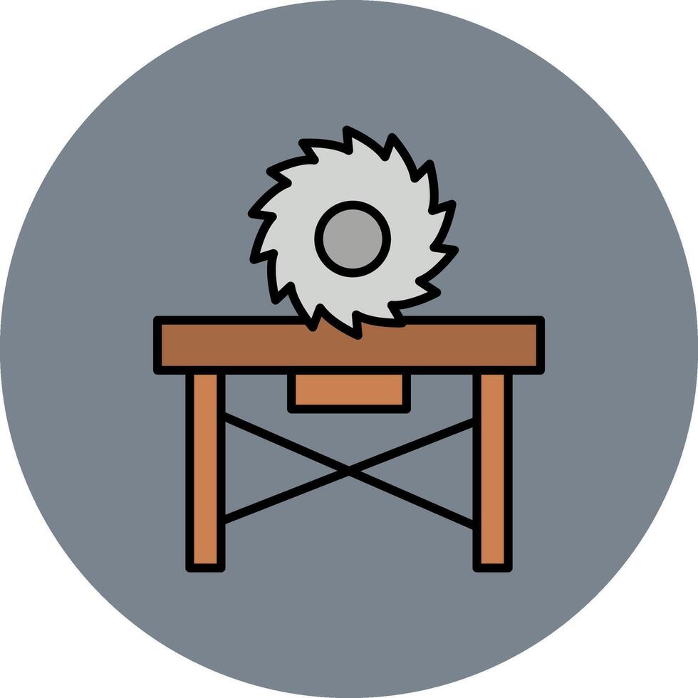 Circular Saw Line Filled multicolour Circle Icon vector