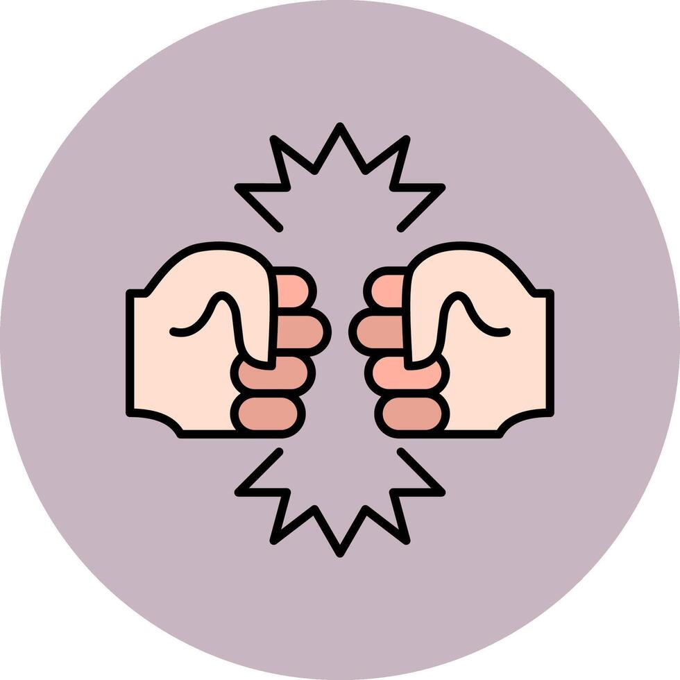 Fighting Line Filled multicolour Circle Icon vector