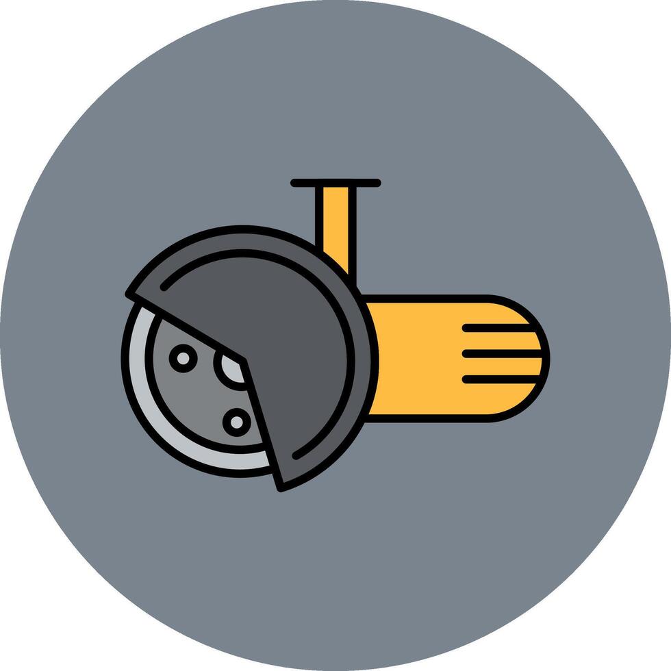 Angle Grinder Line Filled multicolour Circle Icon vector