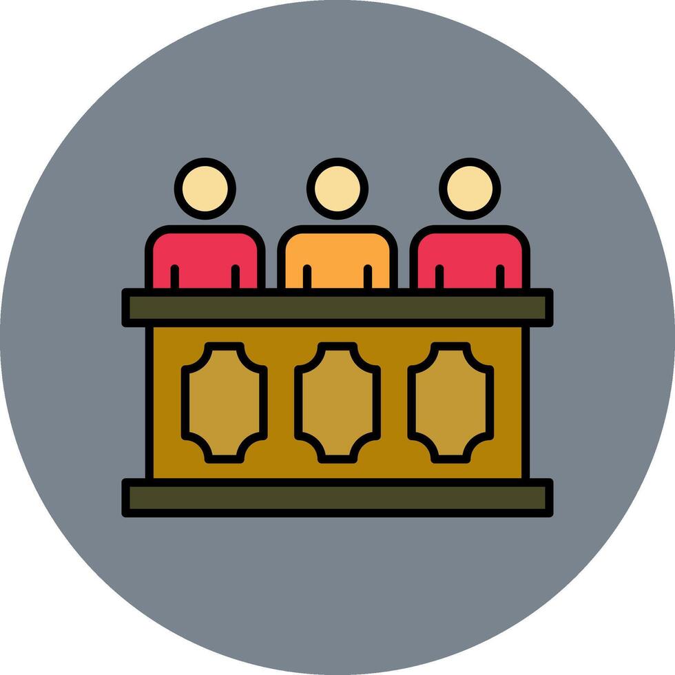Panel of judges Line Filled multicolour Circle Icon vector
