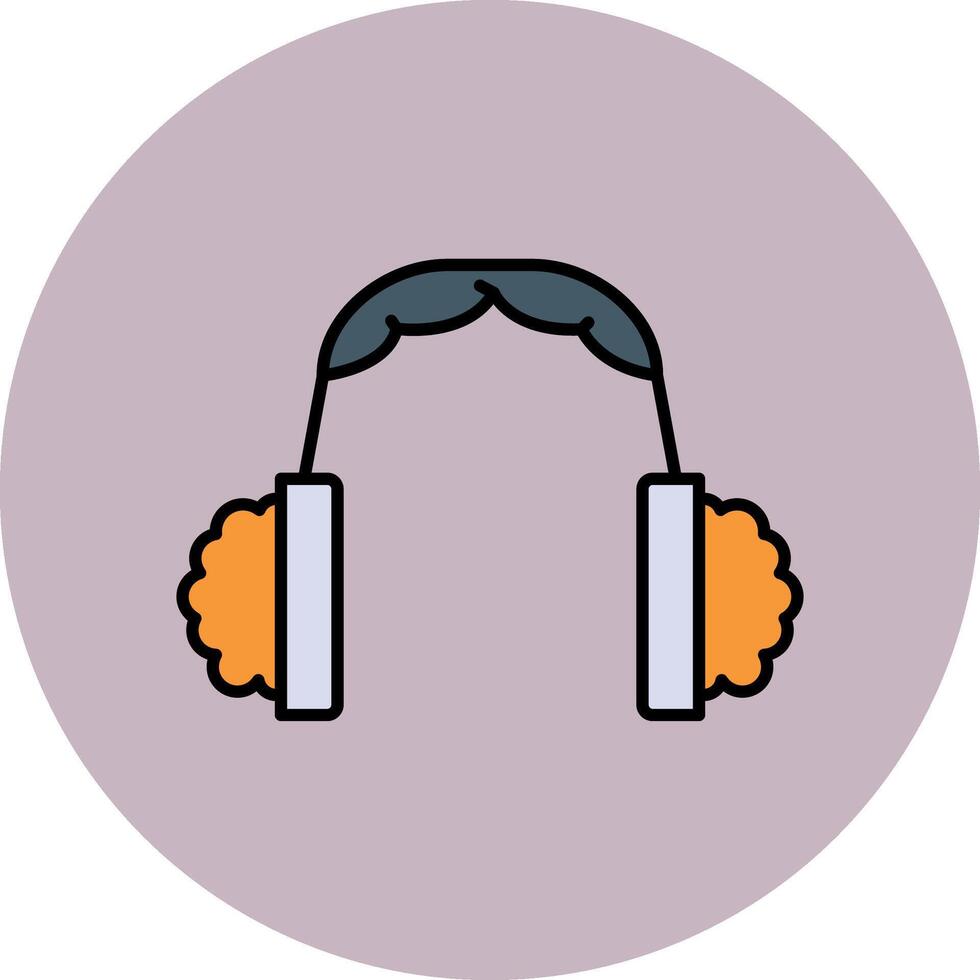 orejera línea lleno multicolor circulo icono vector