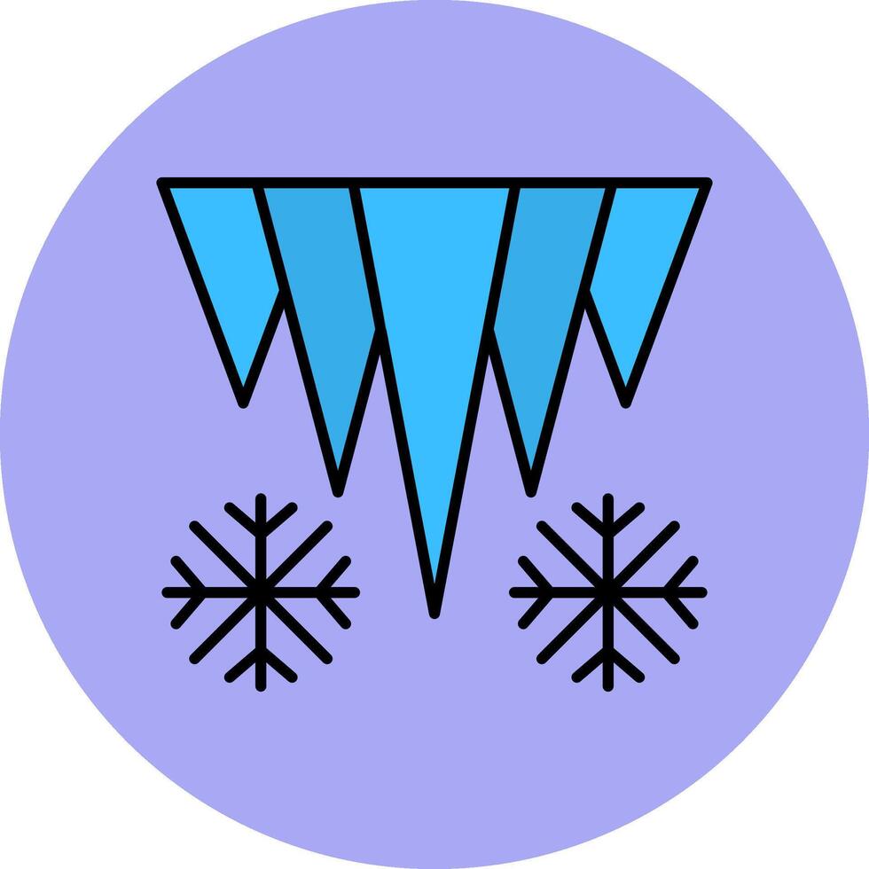 Icicle Line Filled multicolour Circle Icon vector