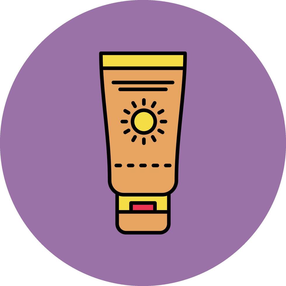 Sunscreen Line Filled multicolour Circle Icon vector