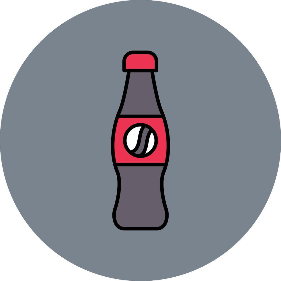 Cola Line Filled multicolour Circle Icon vector